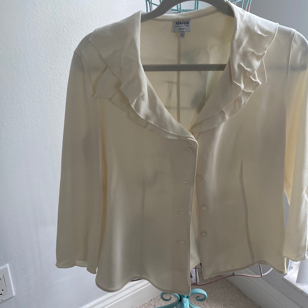 Armani blouse crème colored bought at Neiman Marcus it’s older but pretty
